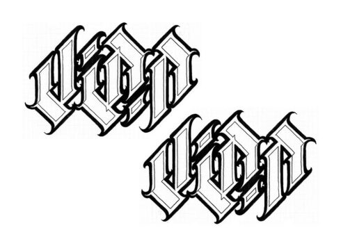 Vida x Vida - Lettering Ambigrama rotacional 180° com a palavra VIDA. Flip Type 45° Chanfrado