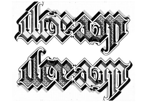 Dream x Dream - Lettering Ambigrama rotacional 180° com a palavra DREAM e DREAM. Flip Type 45° Chanfrado