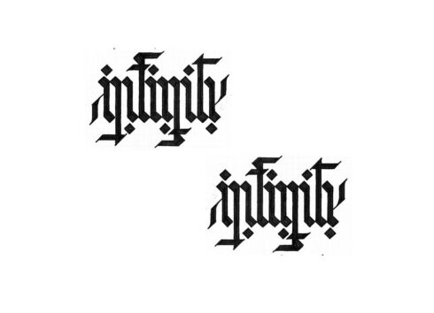 Infinity x Infinity - Lettering Ambigrama rotacional 180° com a palavra INFINITY e INFINITY. Flip Type 45° Chanfrado