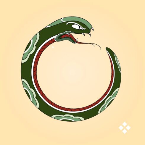 Ouroboros - Ouroboros é uma serpente que devora a si mesma. Ferramenta: Adobe Illustrator