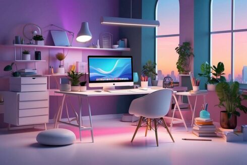 Home Office Design Studio - Simulação de um estúdio Home Office para Design.