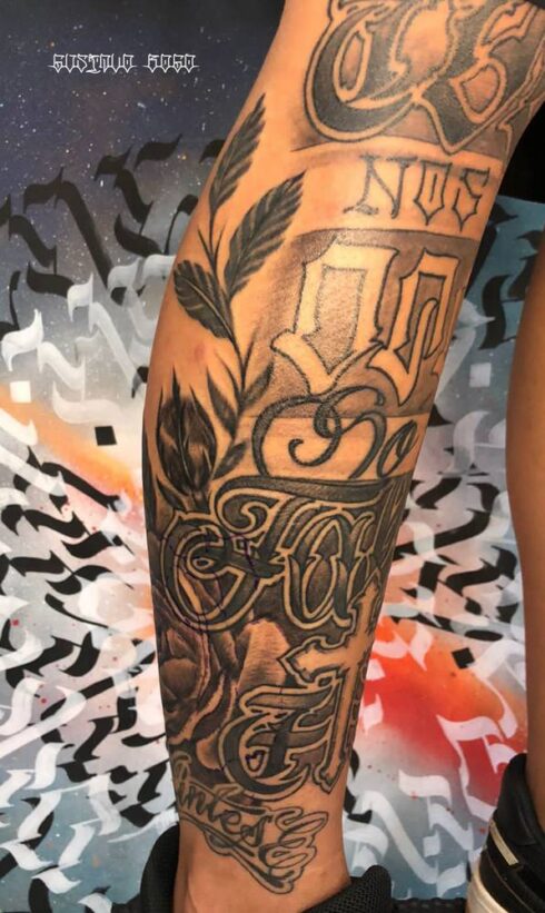 Lettering Ornamental - Tatuagem Lettering Ornamental Decorativo