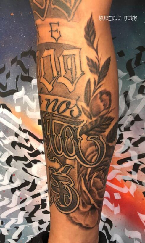 Lettering Ornamental - Tatuagem Lettering Ornamental Decorativo