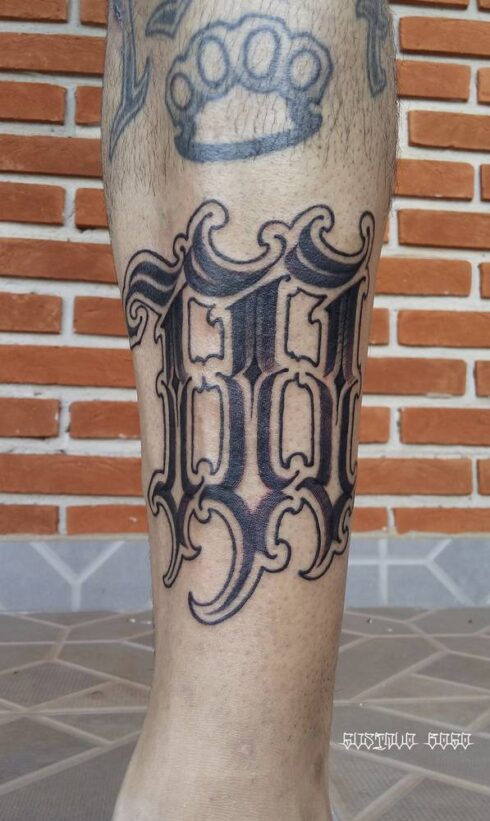 Lettering Ornamental - Tatuagem Lettering Ornamental Decorativo