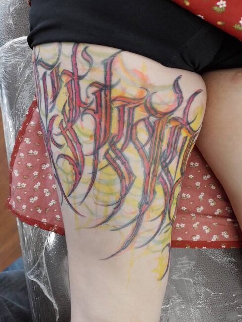 Lettering Ornamental - Tatuagem Lettering Ornamental Decorativo
