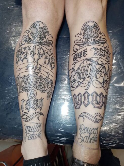 Lettering Ornamental - Tatuagem Lettering Ornamental Decorativo