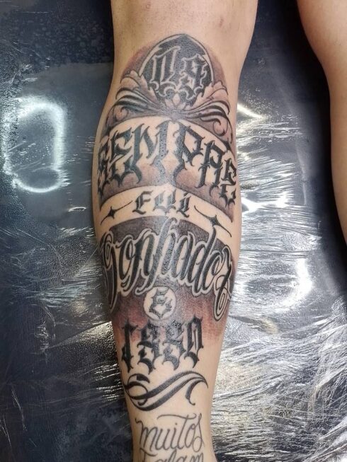 Lettering Ornamental - Tatuagem Lettering Ornamental Decorativo