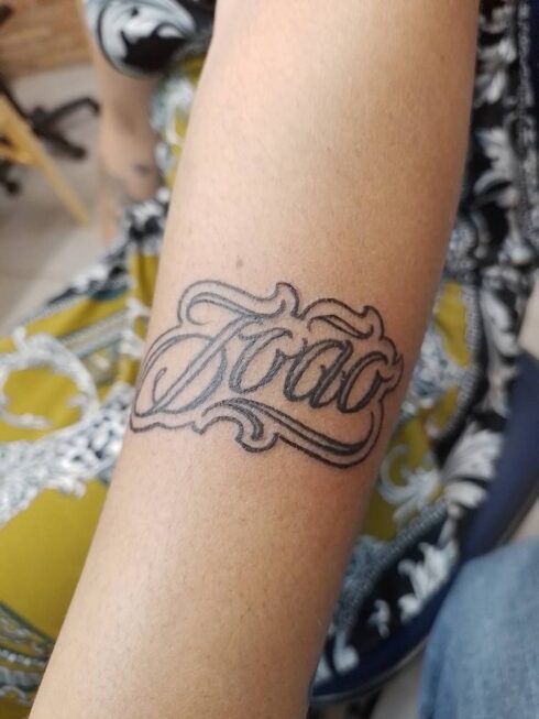 Lettering Ornamental - Tatuagem Lettering Ornamental Decorativo