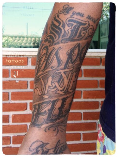 Lettering Ornamental - Tatuagem Lettering Ornamental Decorativo