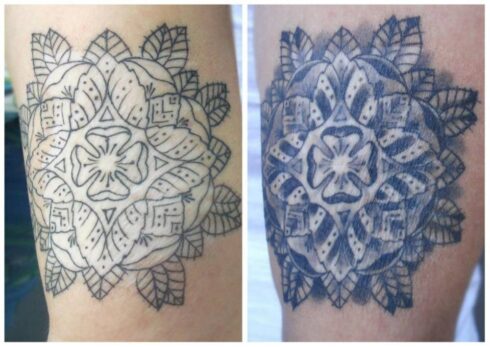 Ornamento Geométrico e Orgânico - Tatuagem Ornamental mesclando elementos geométricos e orgânicos