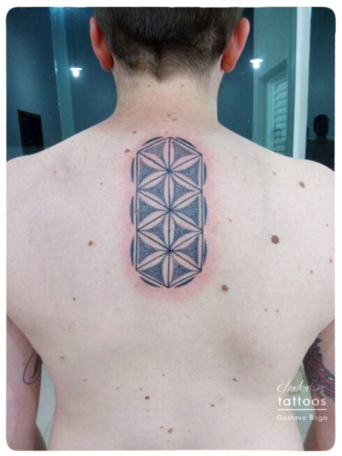 Ornamento Geométrico e Orgânico - Tatuagem Ornamental mesclando elementos geométricos e orgânicos