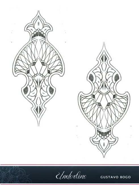 Ornamento Geométrico - Estudo de Ornamento Geométrico Vertical.