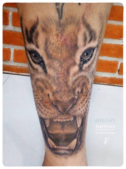 Tatuagem Sombreado Preto e Cinza / Sumiê - Tatuagem Sombreada em tons de preto e cinza, gradientes e texturas feitos com o afastamento dos pontos e diluição do preto / Sumiê.