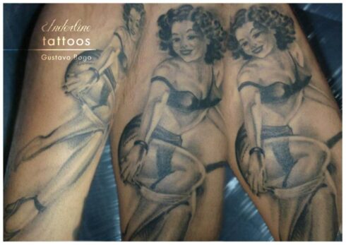 Tatuagem Sombreado Preto e Cinza / Sumiê - Tatuagem Sombreada em tons de preto e cinza, gradientes e texturas feitos com o afastamento dos pontos e diluição do preto / Sumiê.