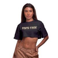Camiseta Cropped Gold Ultra Confort - Preta
