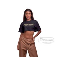 Camiseta Cropped Gold Ultra Confort - Preta