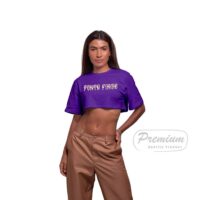 Camiseta Cropped Gold Ultra Confort - Roxo