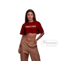 Camiseta Cropped Gold Ultra Confort - Vermelho