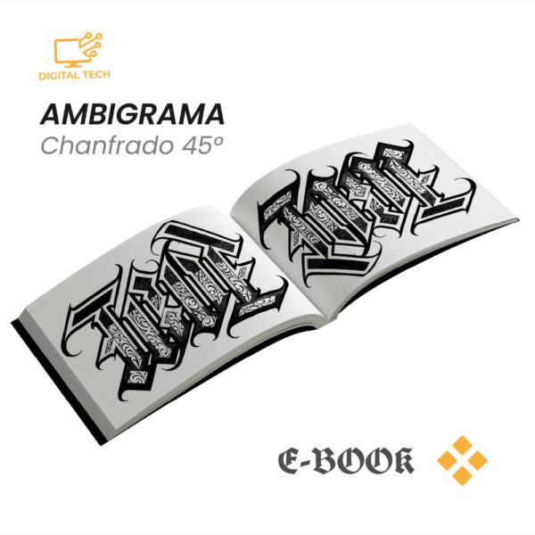 E-book Digital - Estudos Ambigramas Chanfrados 45º - Estúdio Ponta Firme