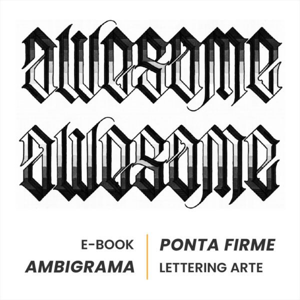 E-book Digital - Estudos Ambigramas Chanfrados 45º - Estúdio Ponta Firme
