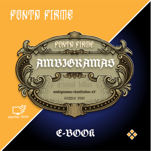 E-book Digital - Estudos Ambigramas Chanfrados 45º - Estúdio Ponta Firme