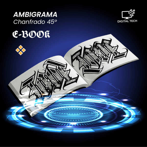 E-book Digital - Estudos Ambigramas Chanfrados 45º - Estúdio Ponta Firme
