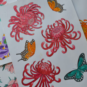 Tattoo Flash - Crisântemo Floral