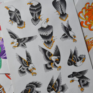 Tattoo Flash - Águia Tradicional PB Cor