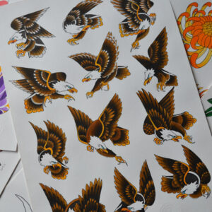 Tattoo Flash - Águia Tradicional Colorida